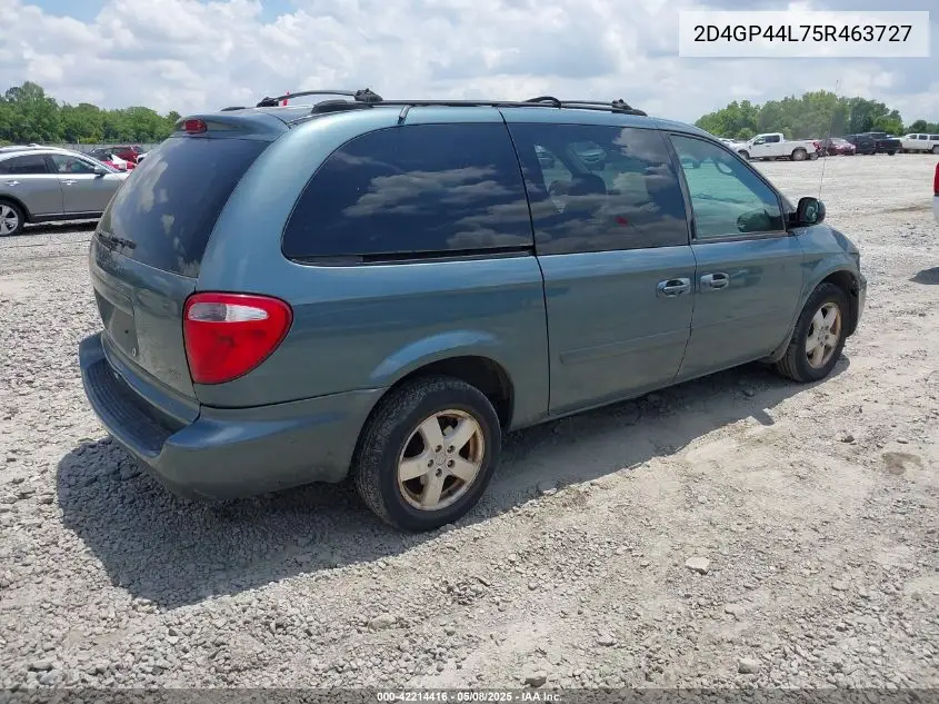 2005 Dodge Grand Caravan Sxt VIN: 2D4GP44L75R463727 Lot: 42214416