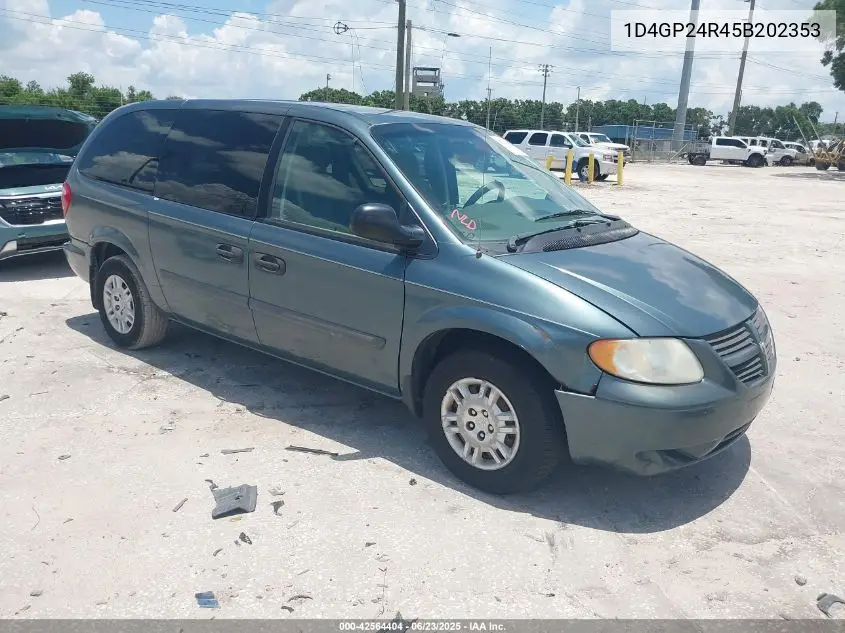 2005 Dodge Grand Caravan Se VIN: 1D4GP24R45B202353 Lot: 42564404
