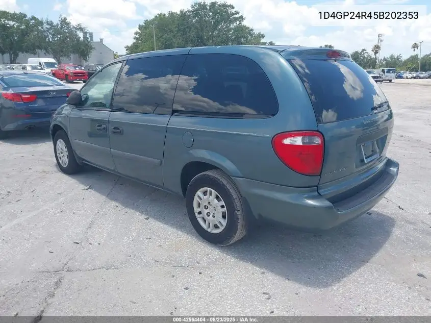 2005 Dodge Grand Caravan Se VIN: 1D4GP24R45B202353 Lot: 42564404