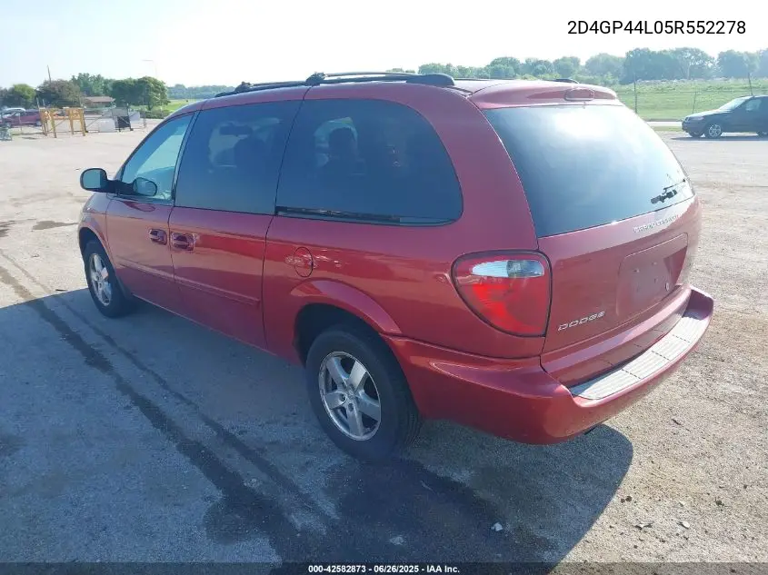 2005 Dodge Grand Caravan Sxt VIN: 2D4GP44L05R552278 Lot: 42582873