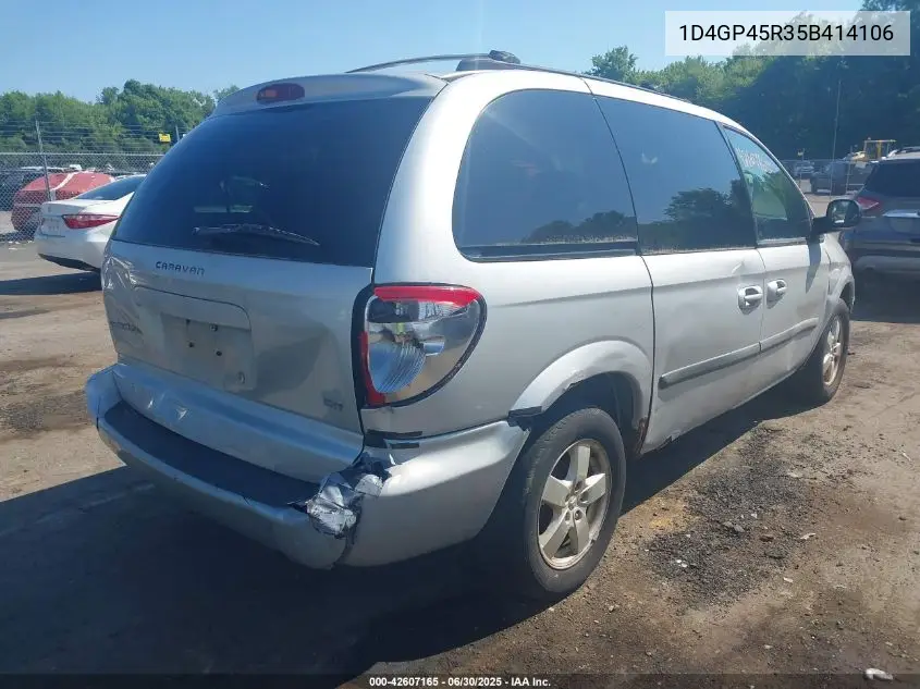2005 Dodge Caravan Sxt VIN: 1D4GP45R35B414106 Lot: 42607165