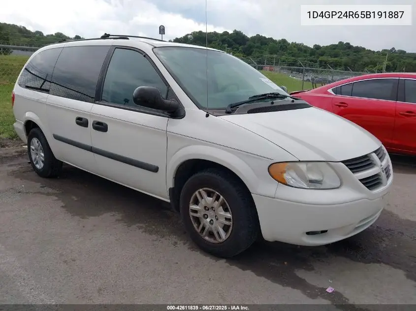 2005 Dodge Grand Caravan Se VIN: 1D4GP24R65B191887 Lot: 42611839