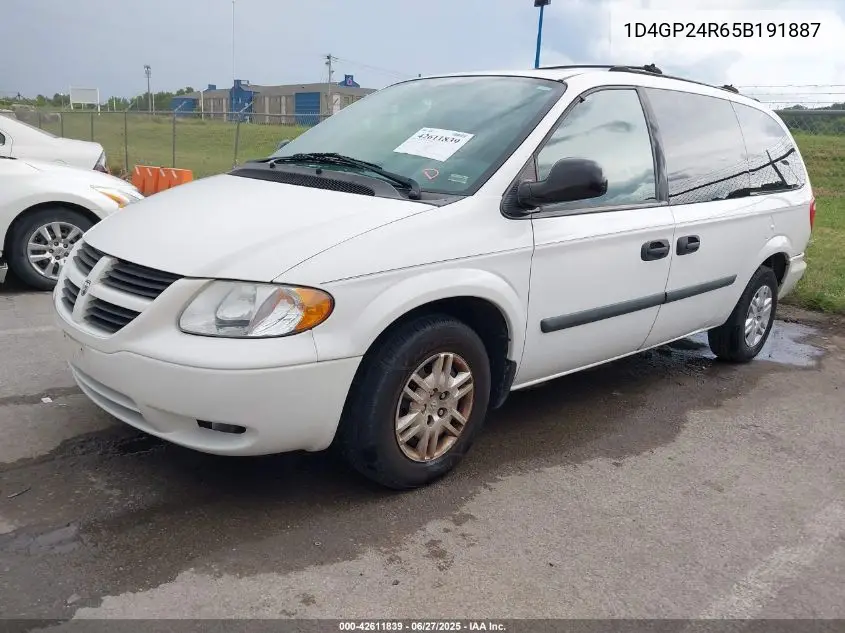 2005 Dodge Grand Caravan Se VIN: 1D4GP24R65B191887 Lot: 42611839