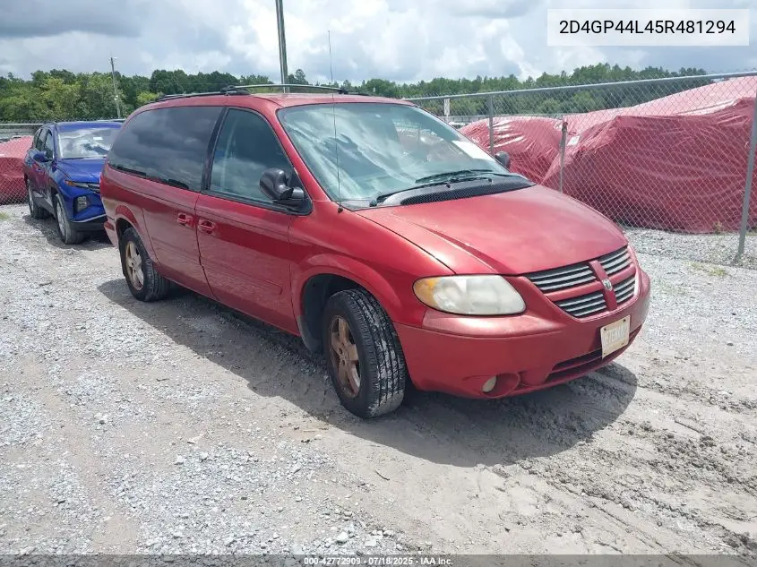 2005 Dodge Grand Caravan Sxt VIN: 2D4GP44L45R481294 Lot: 42772909