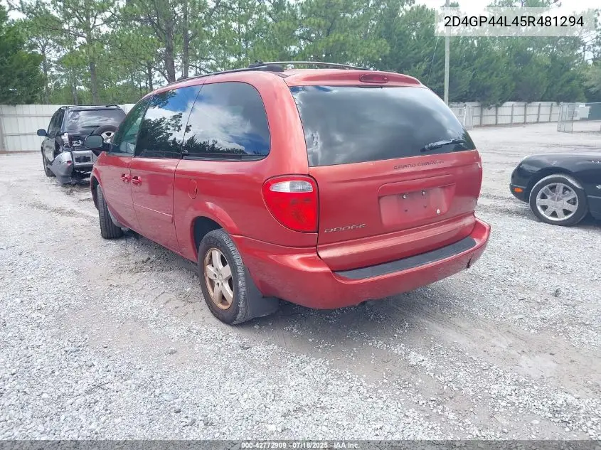 2005 Dodge Grand Caravan Sxt VIN: 2D4GP44L45R481294 Lot: 42772909