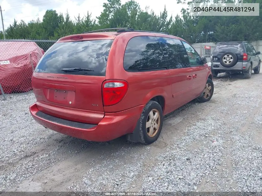 2005 Dodge Grand Caravan Sxt VIN: 2D4GP44L45R481294 Lot: 42772909