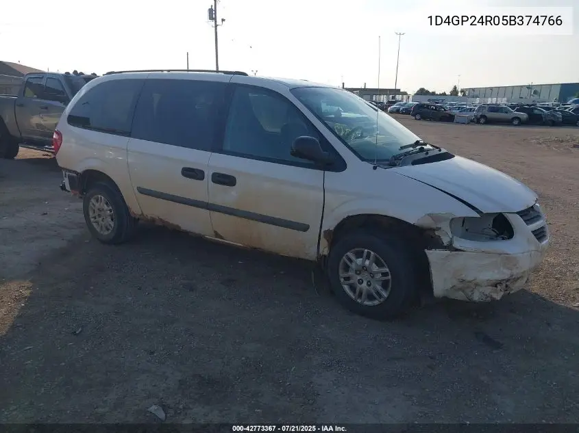 2005 Dodge Grand Caravan Se VIN: 1D4GP24R05B374766 Lot: 42773367