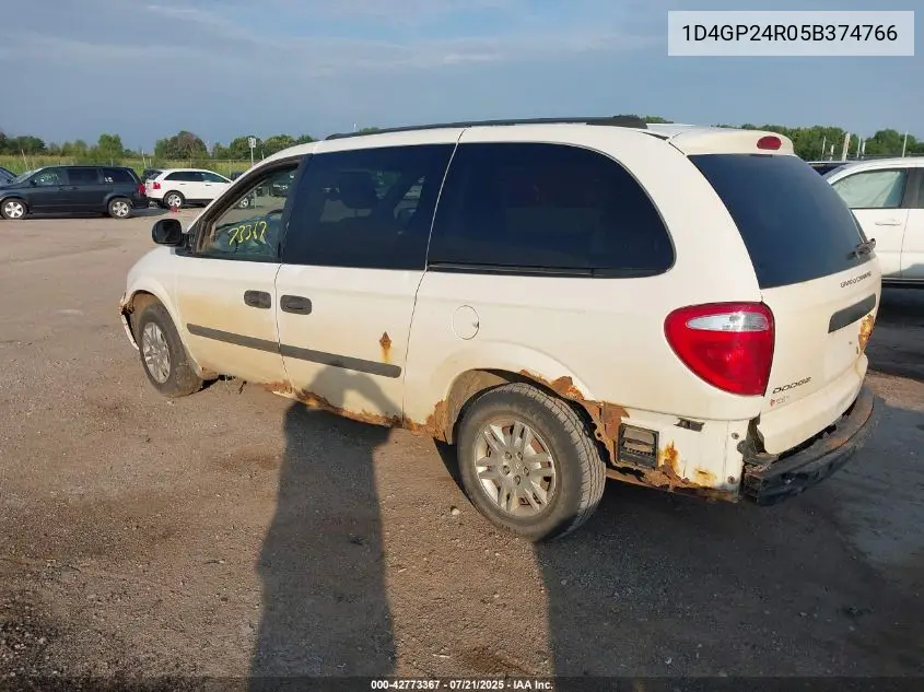 2005 Dodge Grand Caravan Se VIN: 1D4GP24R05B374766 Lot: 42773367