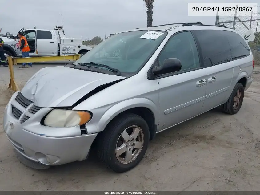 2005 Dodge Grand Caravan Sxt VIN: 2D4GP44L45R240867 Lot: 42783762