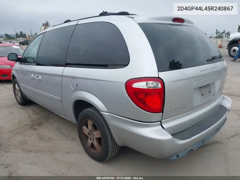 2005 Dodge Grand Caravan Sxt VIN: 2D4GP44L45R240867 Lot: 42783762