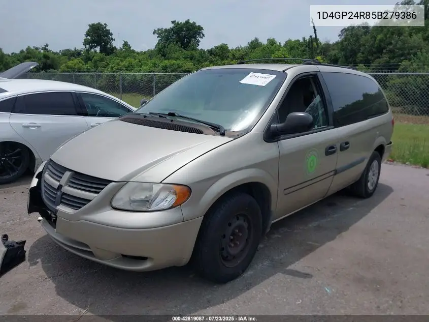 2005 Dodge Grand Caravan Se VIN: 1D4GP24R85B279386 Lot: 42819087