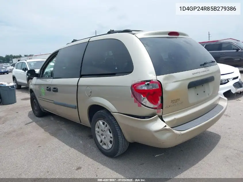 2005 Dodge Grand Caravan Se VIN: 1D4GP24R85B279386 Lot: 42819087