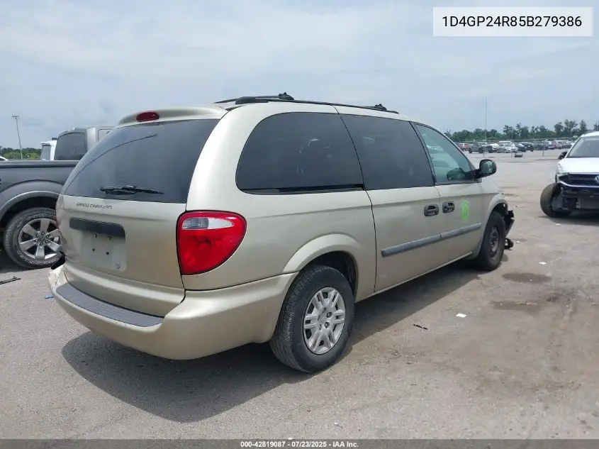 2005 Dodge Grand Caravan Se VIN: 1D4GP24R85B279386 Lot: 42819087
