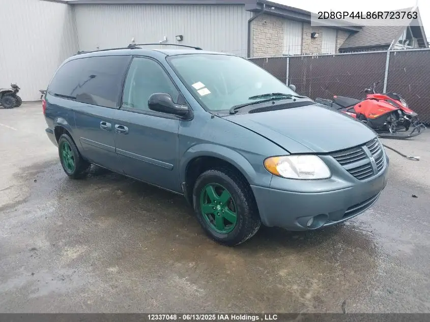 2006 Dodge Grand Caravan Sxt VIN: 2D8GP44L86R723763 Lot: 12337048