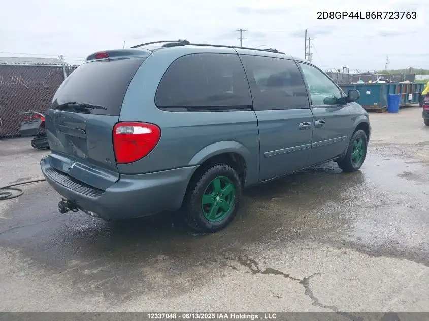 2006 Dodge Grand Caravan Sxt VIN: 2D8GP44L86R723763 Lot: 12337048