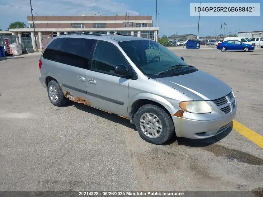 2006 Dodge Caravan VIN: 1D4GP25R26B688421 Lot: 20214828