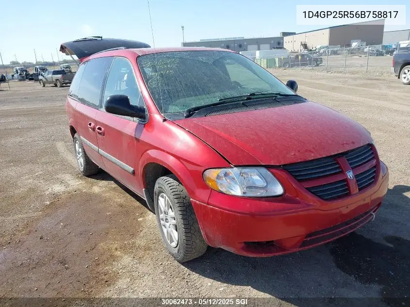 2006 Dodge Caravan Se VIN: 1D4GP25R56B758817 Lot: 30062473