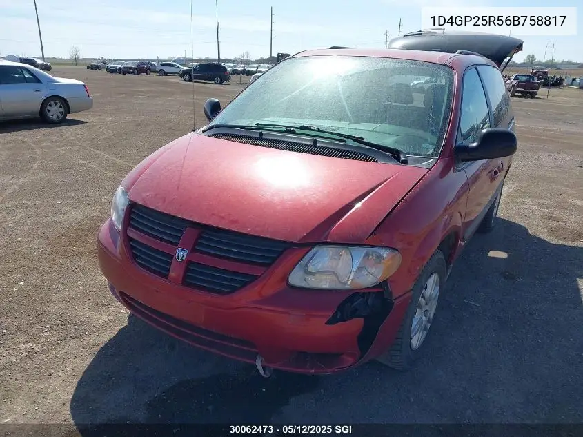 2006 Dodge Caravan Se VIN: 1D4GP25R56B758817 Lot: 30062473