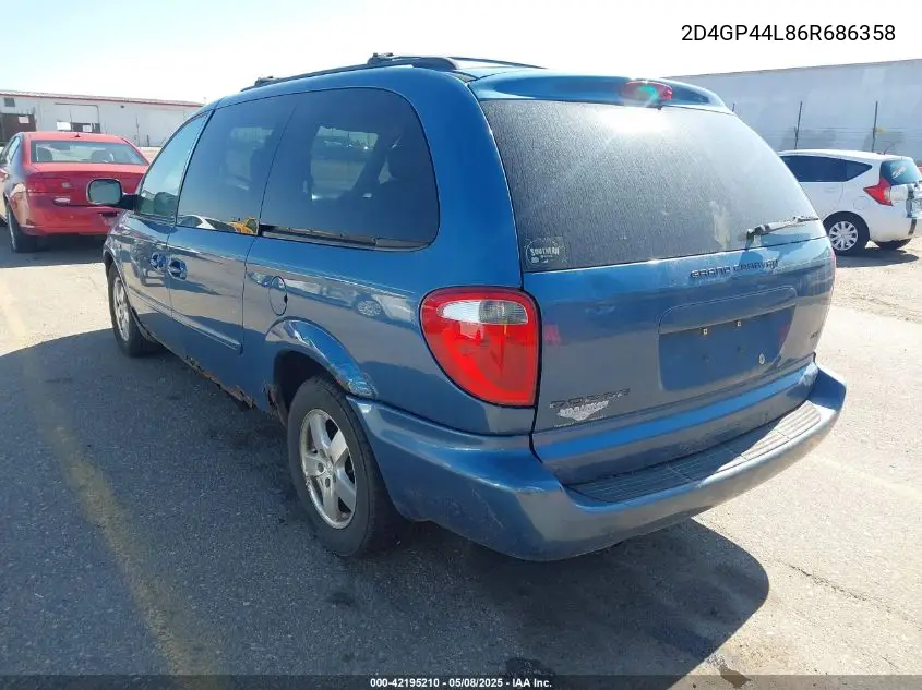 2006 Dodge Grand Caravan Sxt VIN: 2D4GP44L86R686358 Lot: 42195210