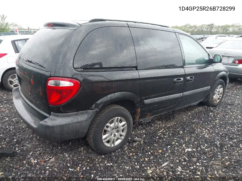 2006 Dodge Caravan Se VIN: 1D4GP25R26B728299 Lot: 42235917