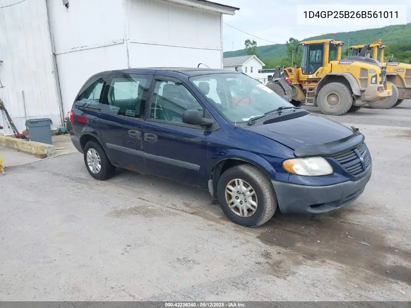 2006 Dodge Caravan Se VIN: 1D4GP25B26B561011 Lot: 42236340