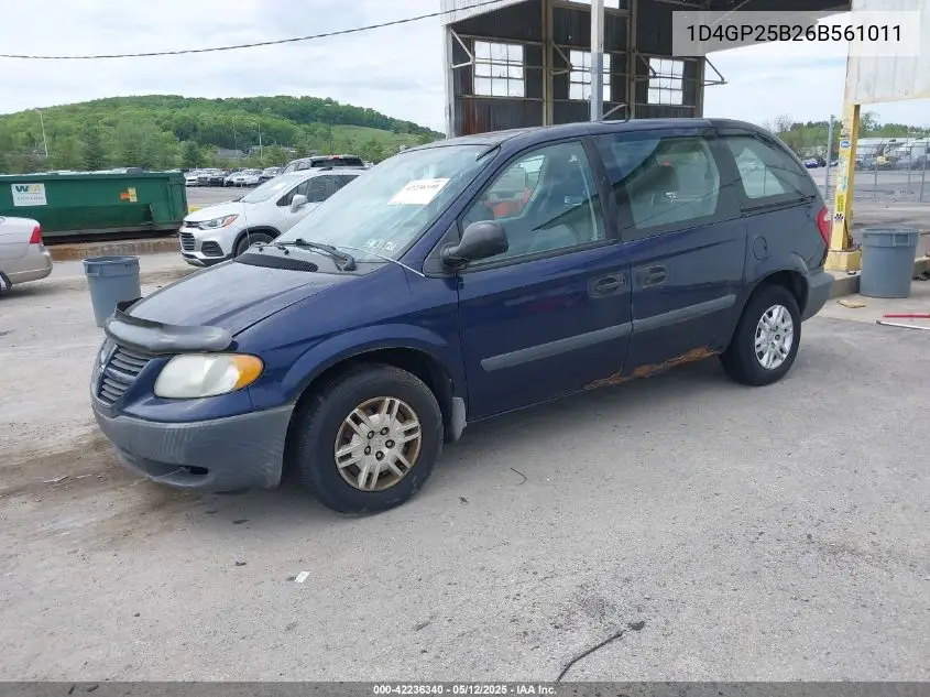 2006 Dodge Caravan Se VIN: 1D4GP25B26B561011 Lot: 42236340