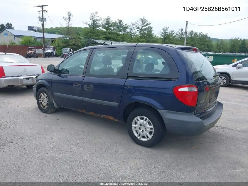 2006 Dodge Caravan Se VIN: 1D4GP25B26B561011 Lot: 42236340