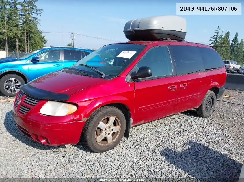 2006 Dodge Grand Caravan Sxt VIN: 2D4GP44L76R807106 Lot: 42555031