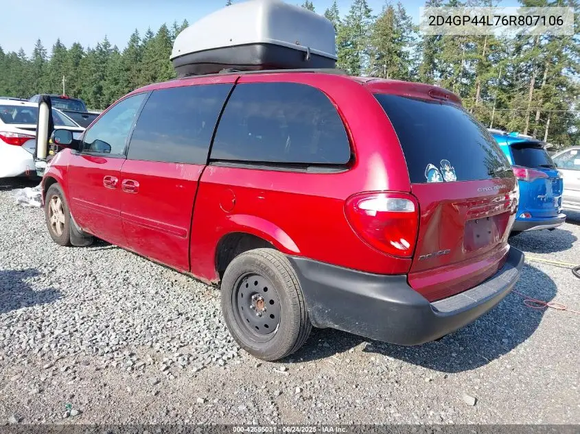 2006 Dodge Grand Caravan Sxt VIN: 2D4GP44L76R807106 Lot: 42555031