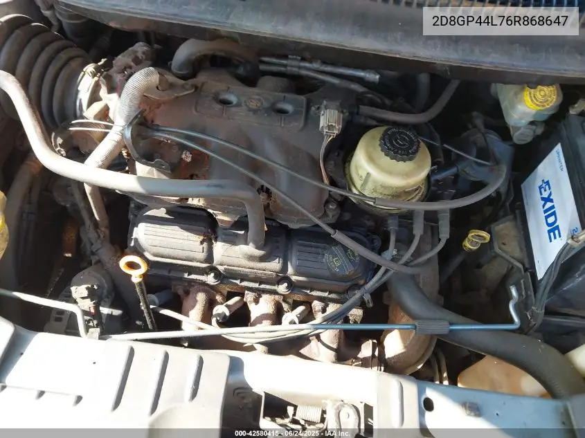 2006 Dodge Grand Caravan Sxt VIN: 2D8GP44L76R868647 Lot: 42580415
