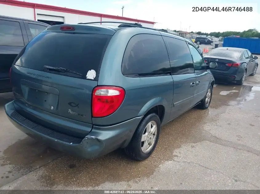 2006 Dodge Grand Caravan Sxt VIN: 2D4GP44L46R746488 Lot: 42581133