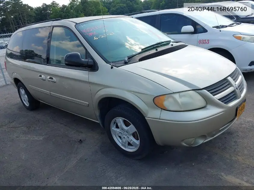 2006 Dodge Grand Caravan Sxt VIN: 2D4GP44L16R695760 Lot: 42594606