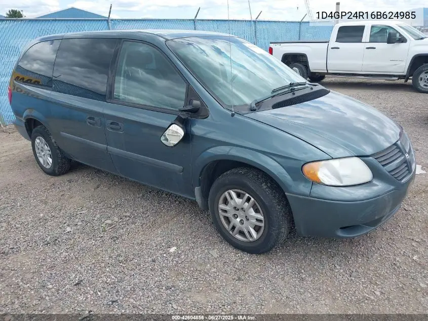 2006 Dodge Grand Caravan Se VIN: 1D4GP24R16B624985 Lot: 42604856