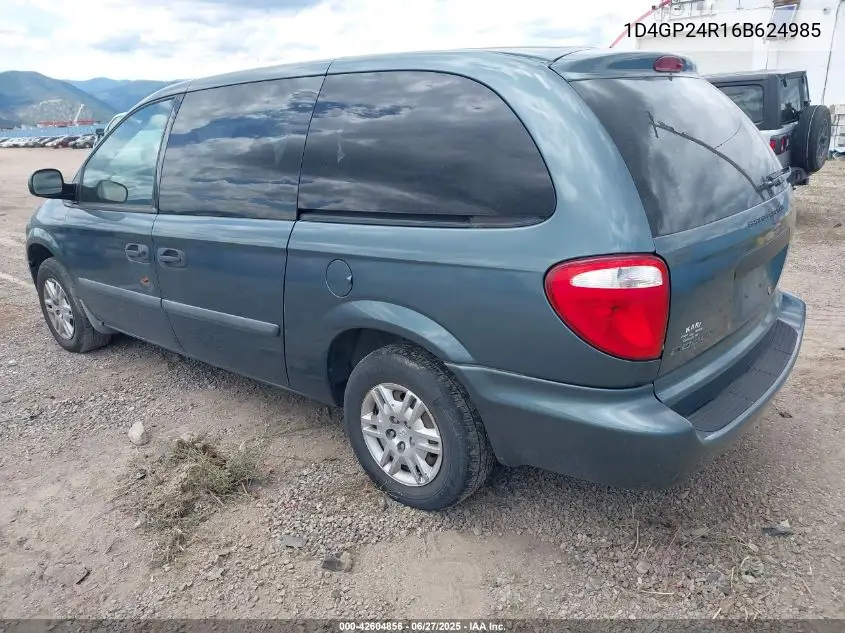 2006 Dodge Grand Caravan Se VIN: 1D4GP24R16B624985 Lot: 42604856
