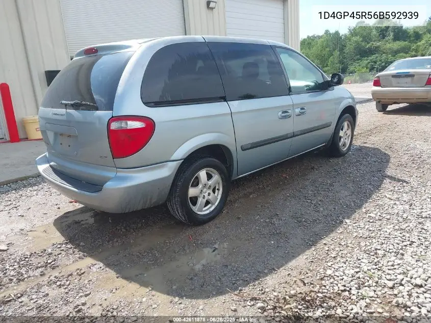 2006 Dodge Caravan Sxt VIN: 1D4GP45R56B592939 Lot: 42611878