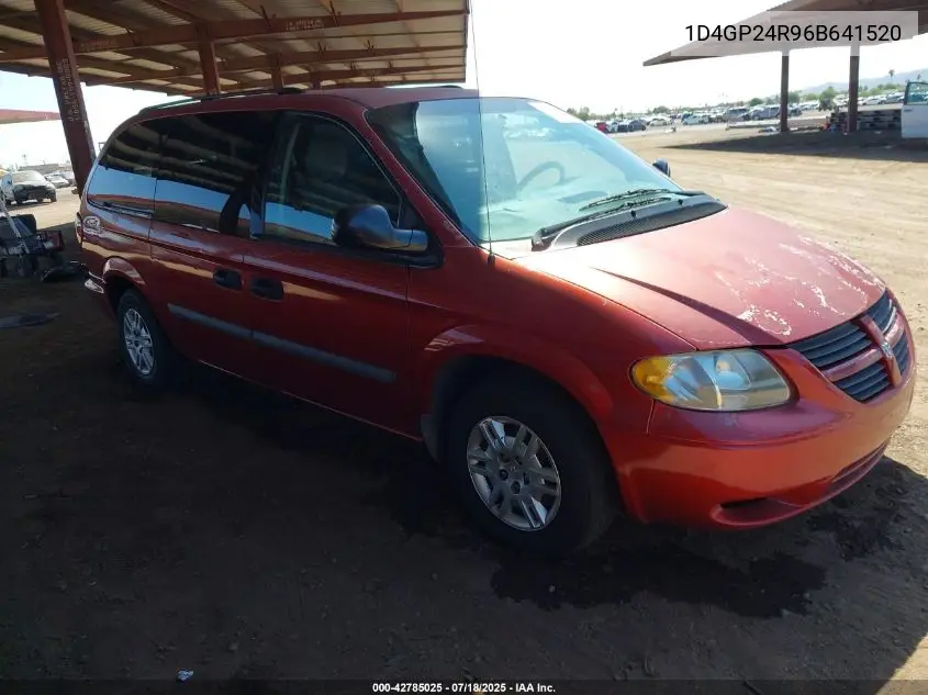 2006 Dodge Grand Caravan Se VIN: 1D4GP24R96B641520 Lot: 42785025