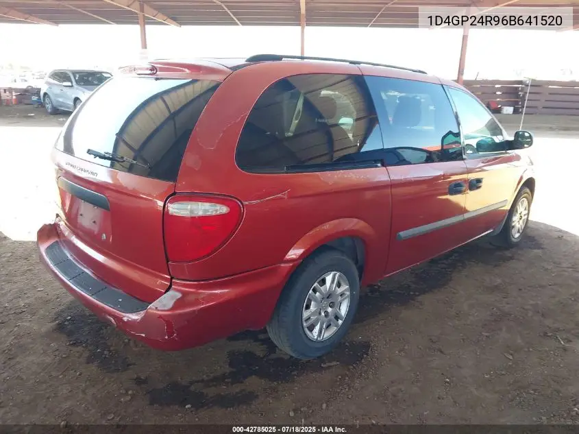 2006 Dodge Grand Caravan Se VIN: 1D4GP24R96B641520 Lot: 42785025