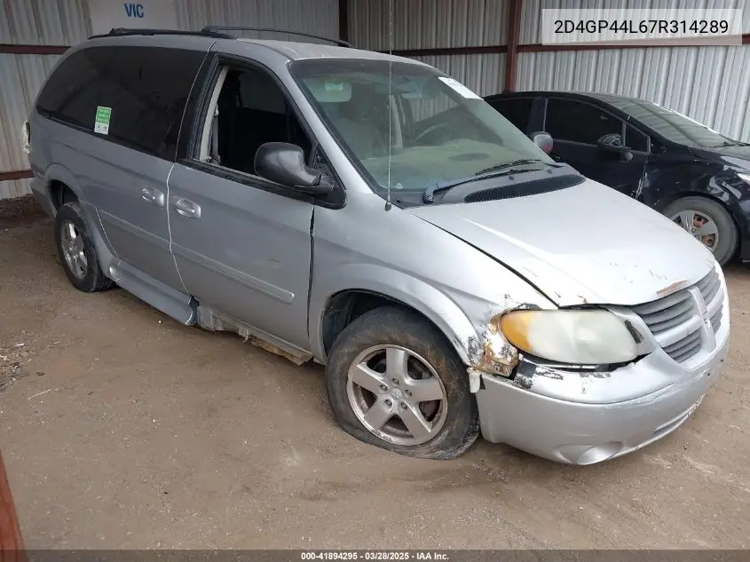 2007 Dodge Grand Caravan Sxt VIN: 2D4GP44L67R314289 Lot: 41894295