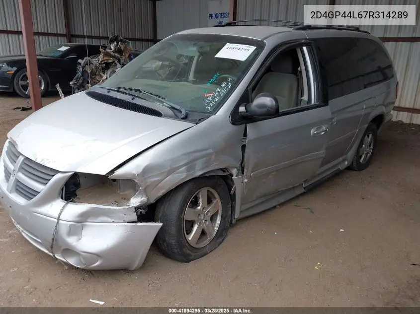 2007 Dodge Grand Caravan Sxt VIN: 2D4GP44L67R314289 Lot: 41894295