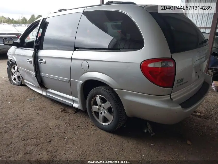 2007 Dodge Grand Caravan Sxt VIN: 2D4GP44L67R314289 Lot: 41894295