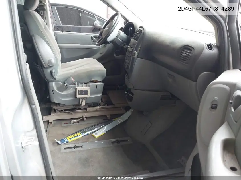 2007 Dodge Grand Caravan Sxt VIN: 2D4GP44L67R314289 Lot: 41894295