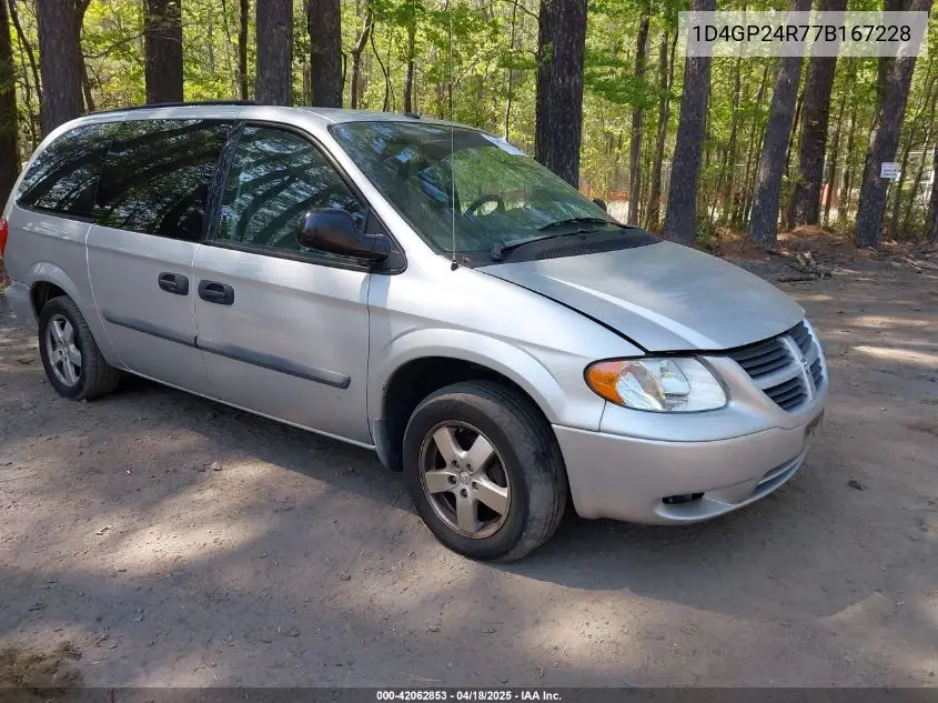 2007 Dodge Grand Caravan Se VIN: 1D4GP24R77B167228 Lot: 42062853
