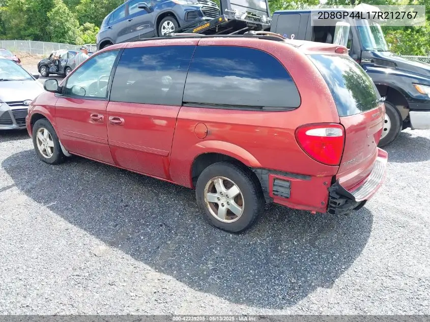 2007 Dodge Grand Caravan Sxt VIN: 2D8GP44L17R212767 Lot: 42239205