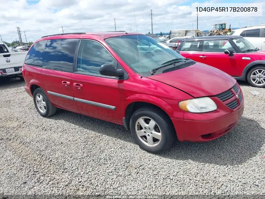 2007 Dodge Caravan Sxt VIN: 1D4GP45R17B200878 Lot: 42609385