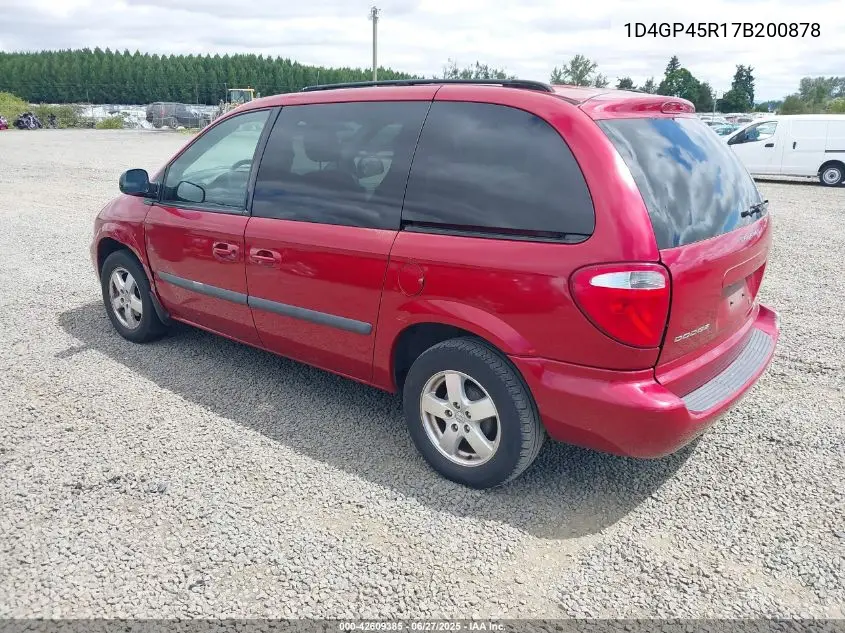 2007 Dodge Caravan Sxt VIN: 1D4GP45R17B200878 Lot: 42609385