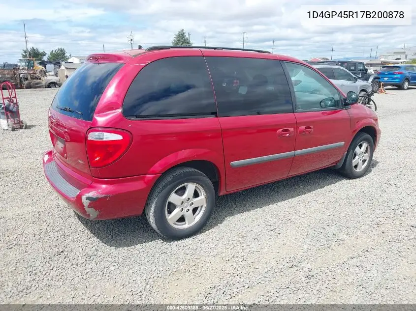 2007 Dodge Caravan Sxt VIN: 1D4GP45R17B200878 Lot: 42609385