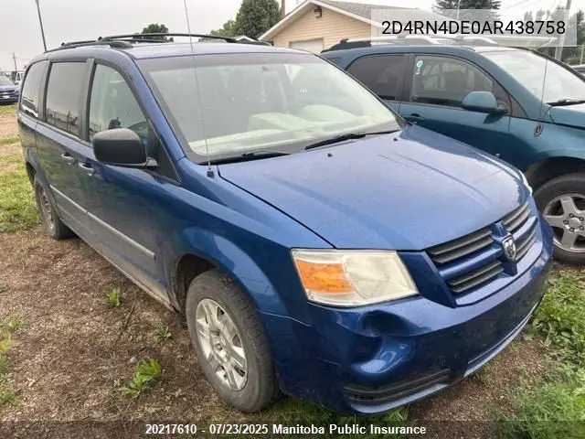 2010 Dodge Grand Caravan Se VIN: 2D4RN4DE0AR438758 Lot: 20217610