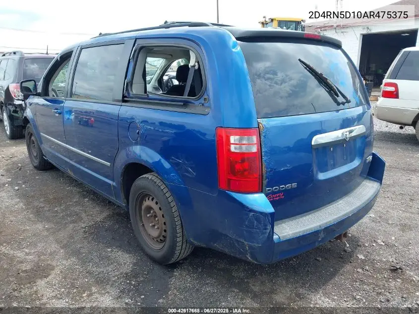 2010 Dodge Grand Caravan Sxt VIN: 2D4RN5D10AR475375 Lot: 42617668