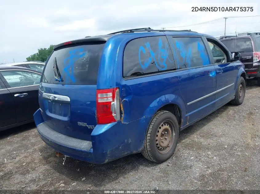2010 Dodge Grand Caravan Sxt VIN: 2D4RN5D10AR475375 Lot: 42617668