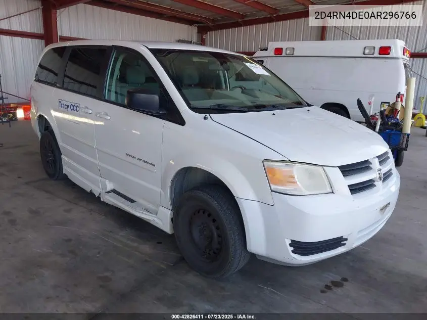 2010 Dodge Grand Caravan Se VIN: 2D4RN4DE0AR296766 Lot: 42826411